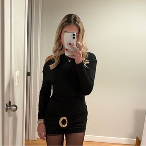 Elegant Black Off-Shoulder Dress